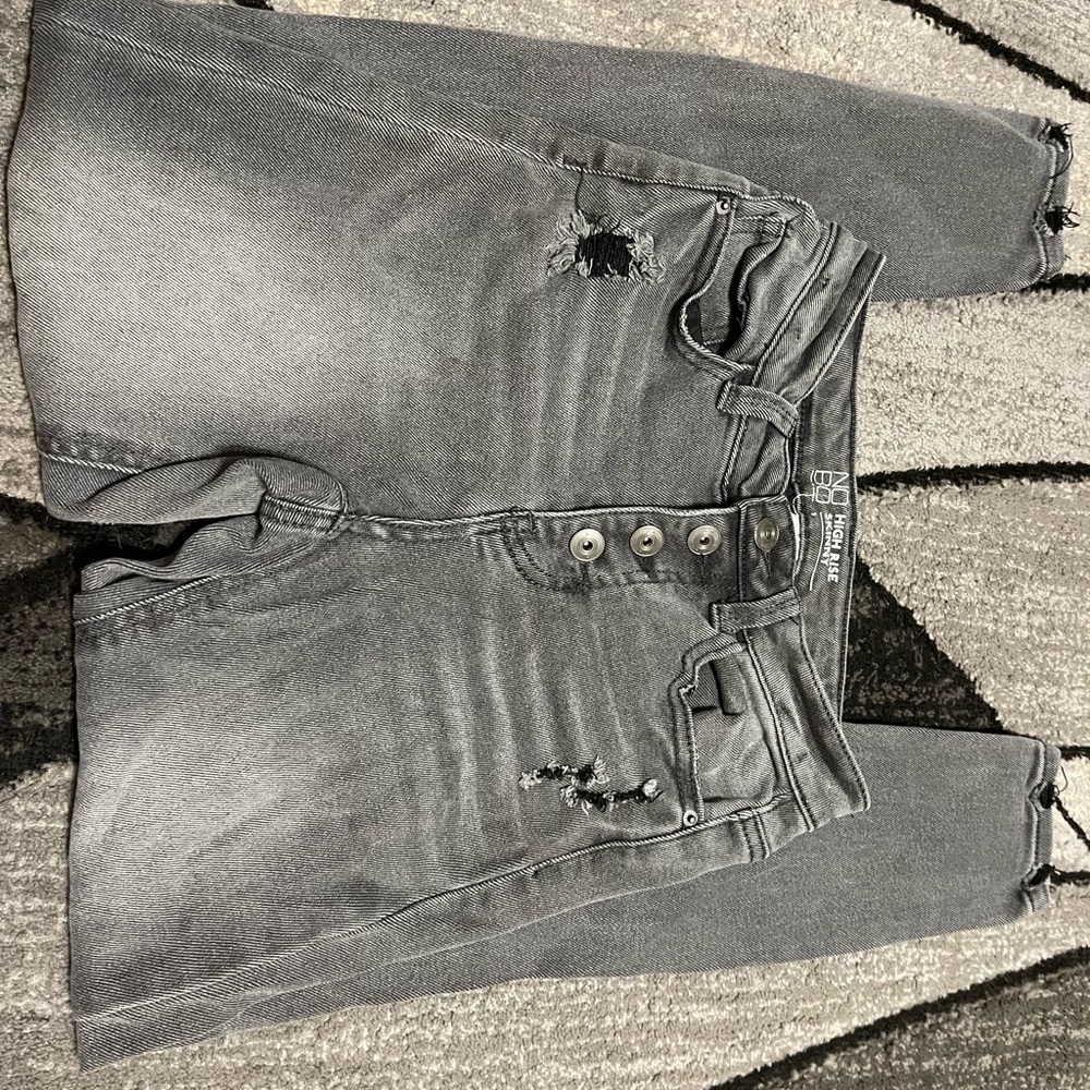 Boohoo High Rise Distressed Black Jeans